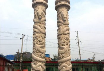 赣州石雕华表盘龙柱，雕塑工艺的精美展示
