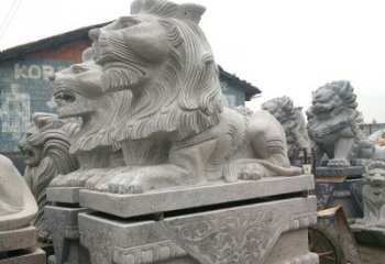 赣州优质石雕汇丰狮子雕塑