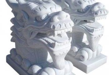 赣州精致石雕龙头雕塑，打造建筑雕塑景观