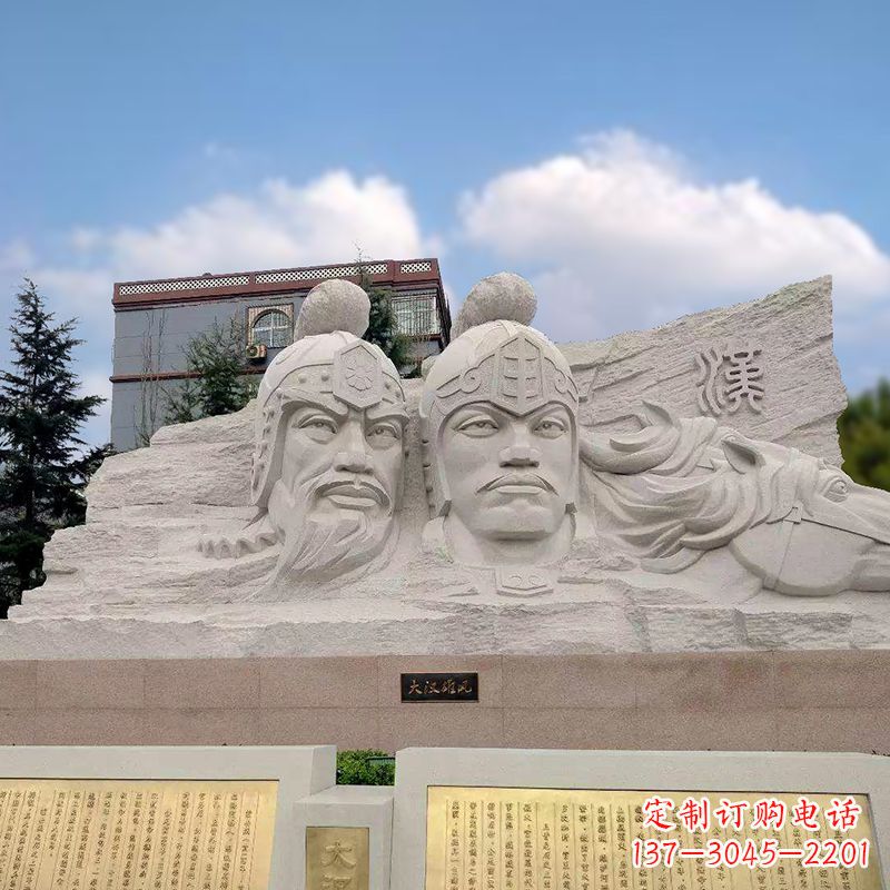 赣州卫青与霍去病石刻浮雕头像