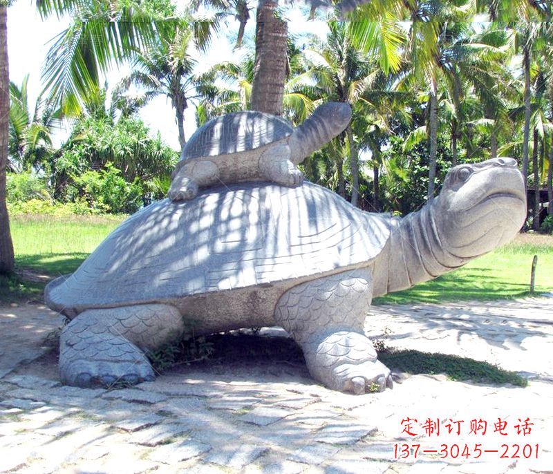 赣州乌龟母子石雕