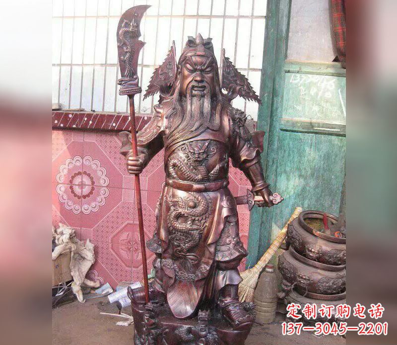 赣州武财神关公提刀铜雕