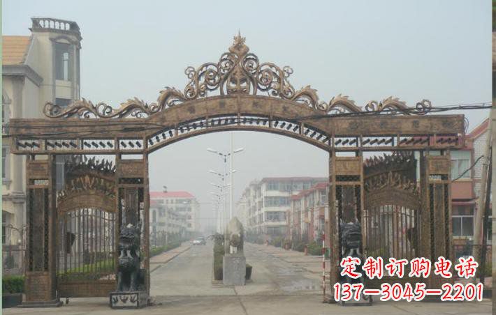 赣州小区不锈钢门口牌坊雕塑