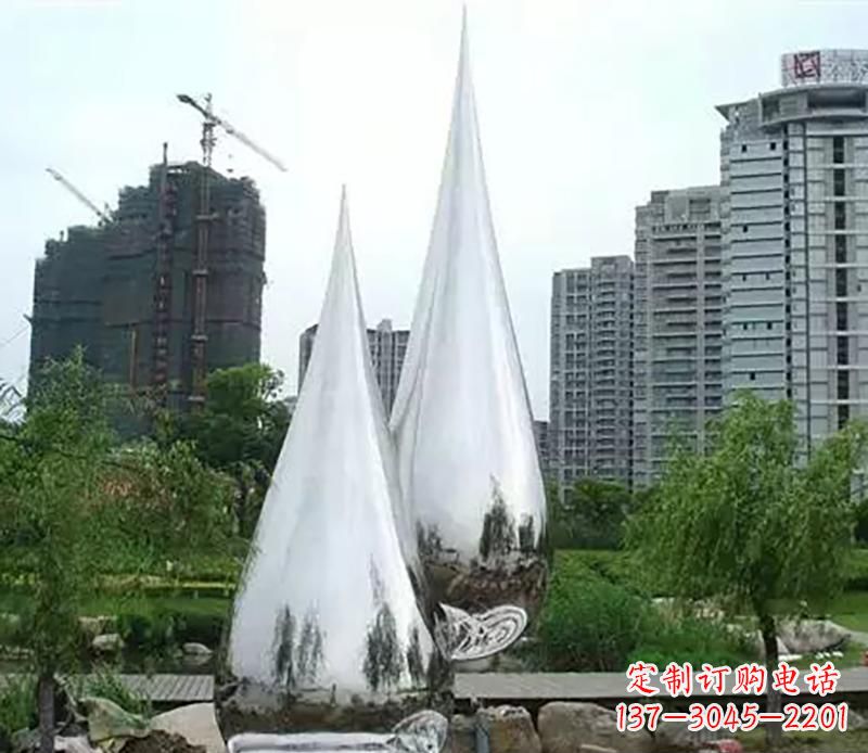 赣州小区不锈钢水滴雕塑