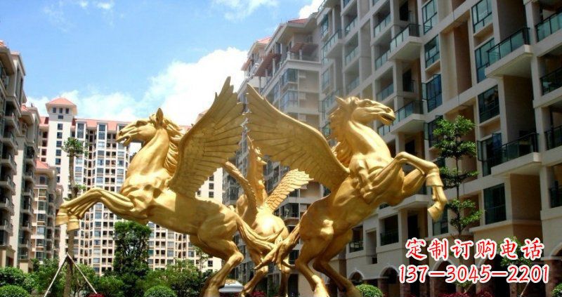 赣州小区飞马动物铜雕