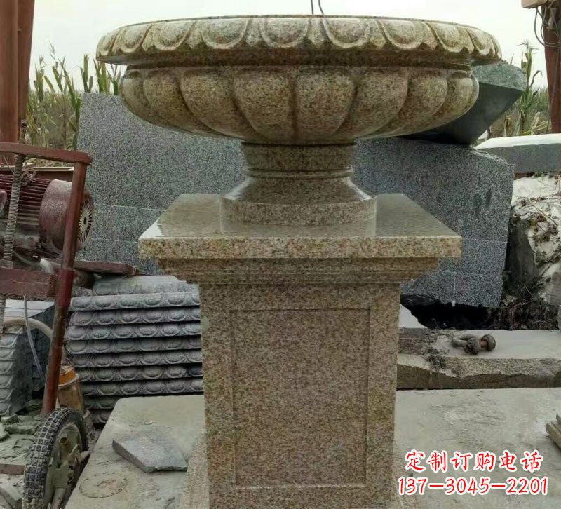 赣州小区花岗岩花盆雕塑