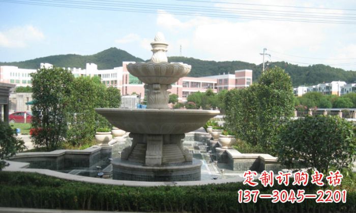 赣州小区景观大理石喷泉石雕 (2)