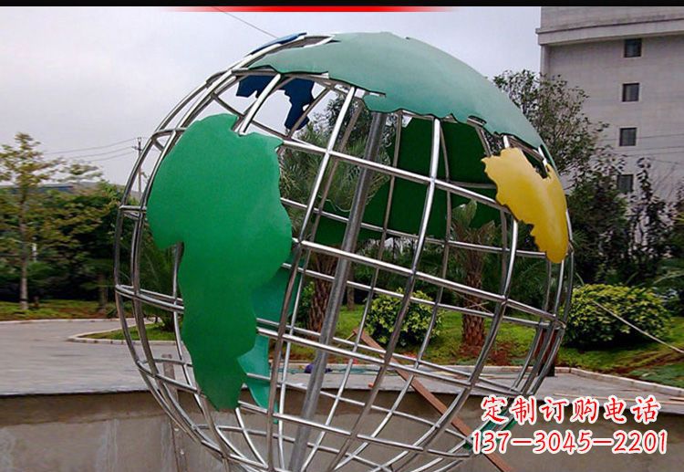 赣州校园不锈钢地球仪造型雕塑