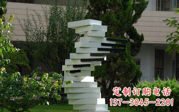 赣州校园不锈钢书本雕塑222