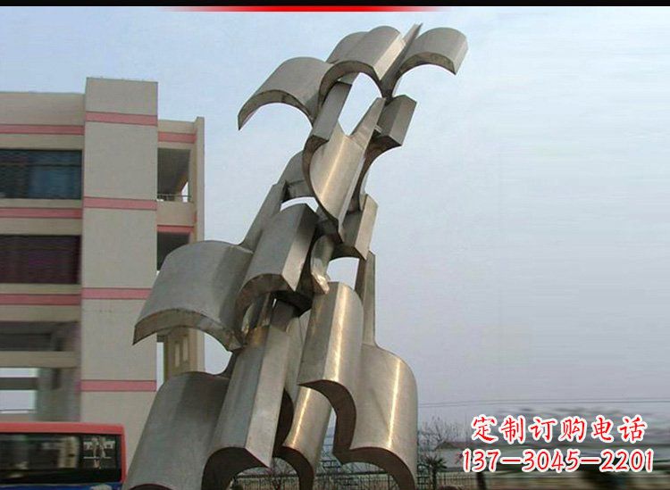 赣州校园不锈钢书本景观雕塑
