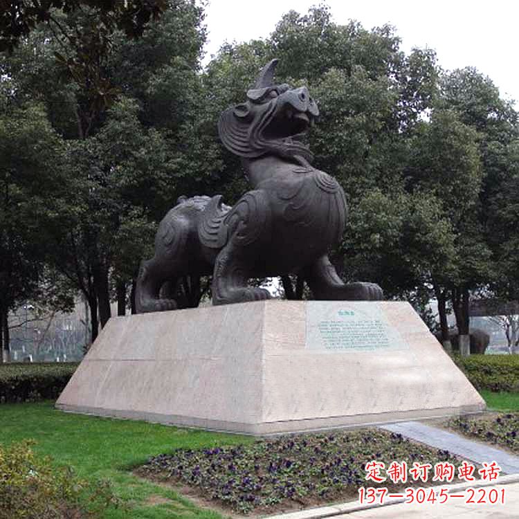 赣州獬豸神兽雕塑-公园上古神兽景观雕塑