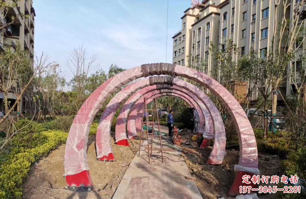 赣州园林不锈钢拱门景观雕塑