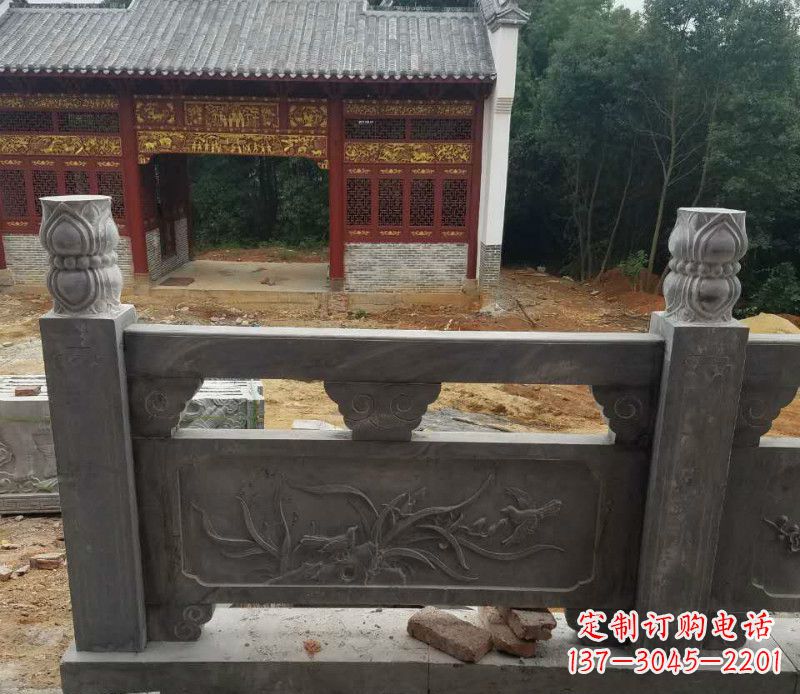 赣州园林仿古兰花石浮雕栏板景观石雕