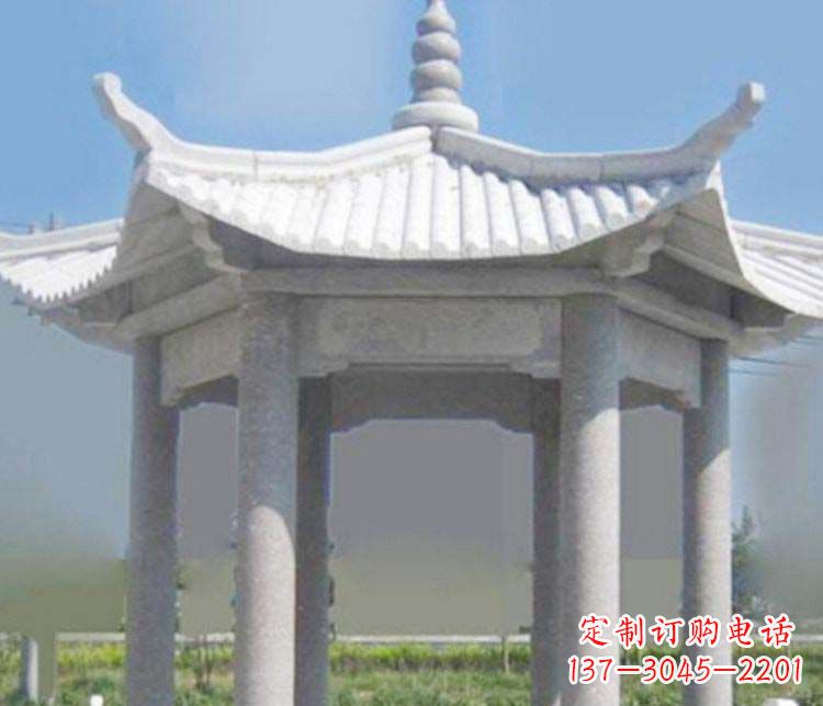 赣州园林仿古石凉亭景观石雕