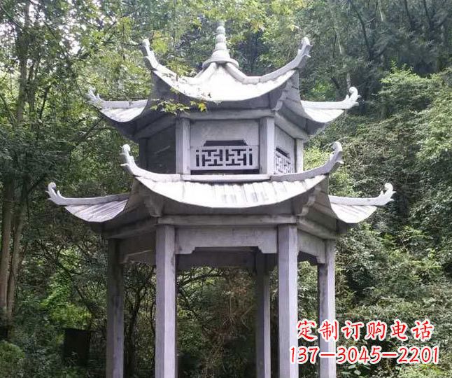 赣州园林仿古石凉亭景观石雕 (3)