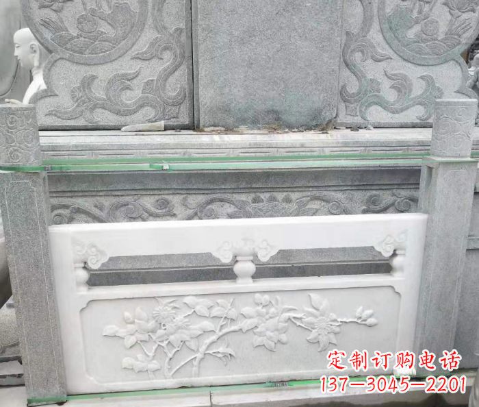 赣州园林汉白玉石浮雕栏板 (3)