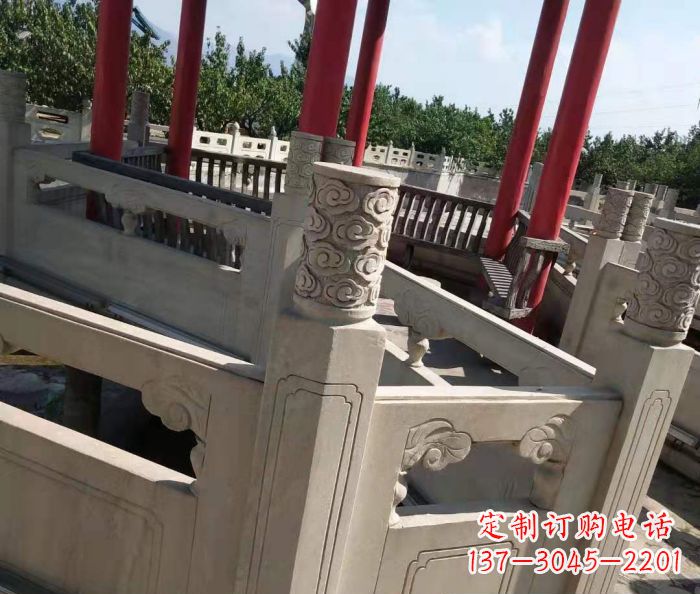 赣州园林景观大理石桥栏板石雕 (3)