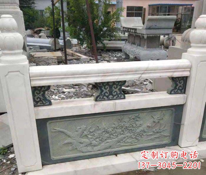 赣州园林景观大理石桥栏板石雕 (2)