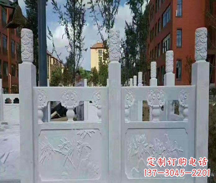 赣州园林景观大理石桥栏板石雕_2