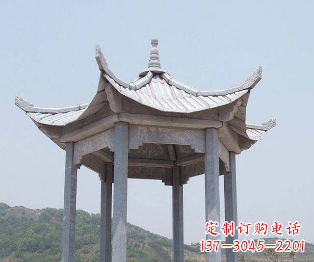 赣州园林景观单层石雕凉亭 (2)