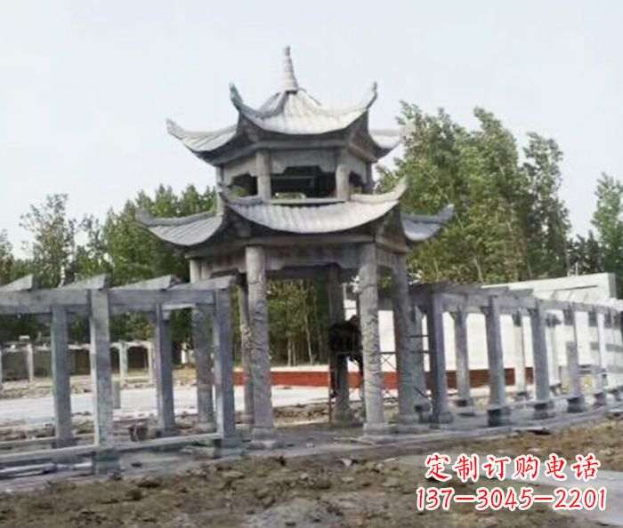 赣州园林景观多层凉亭石雕 (2)