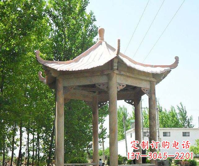 赣州园林景观单层石雕凉亭