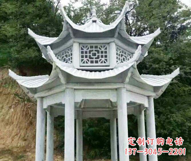 赣州园林景观多层凉亭石雕