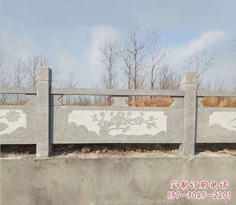 赣州园林梅花石浮雕栏板景观石雕
