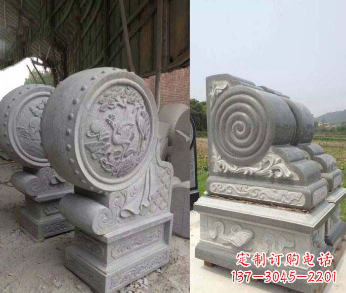 赣州招财抱鼓石大理石门墩