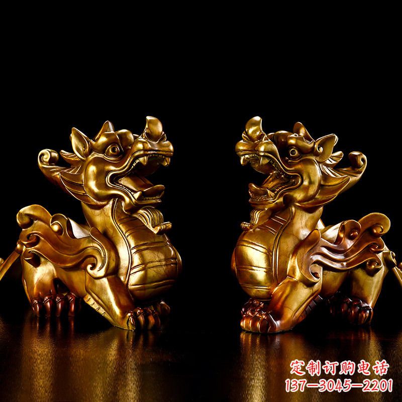 赣州招财黄铜貔貅雕塑摆件