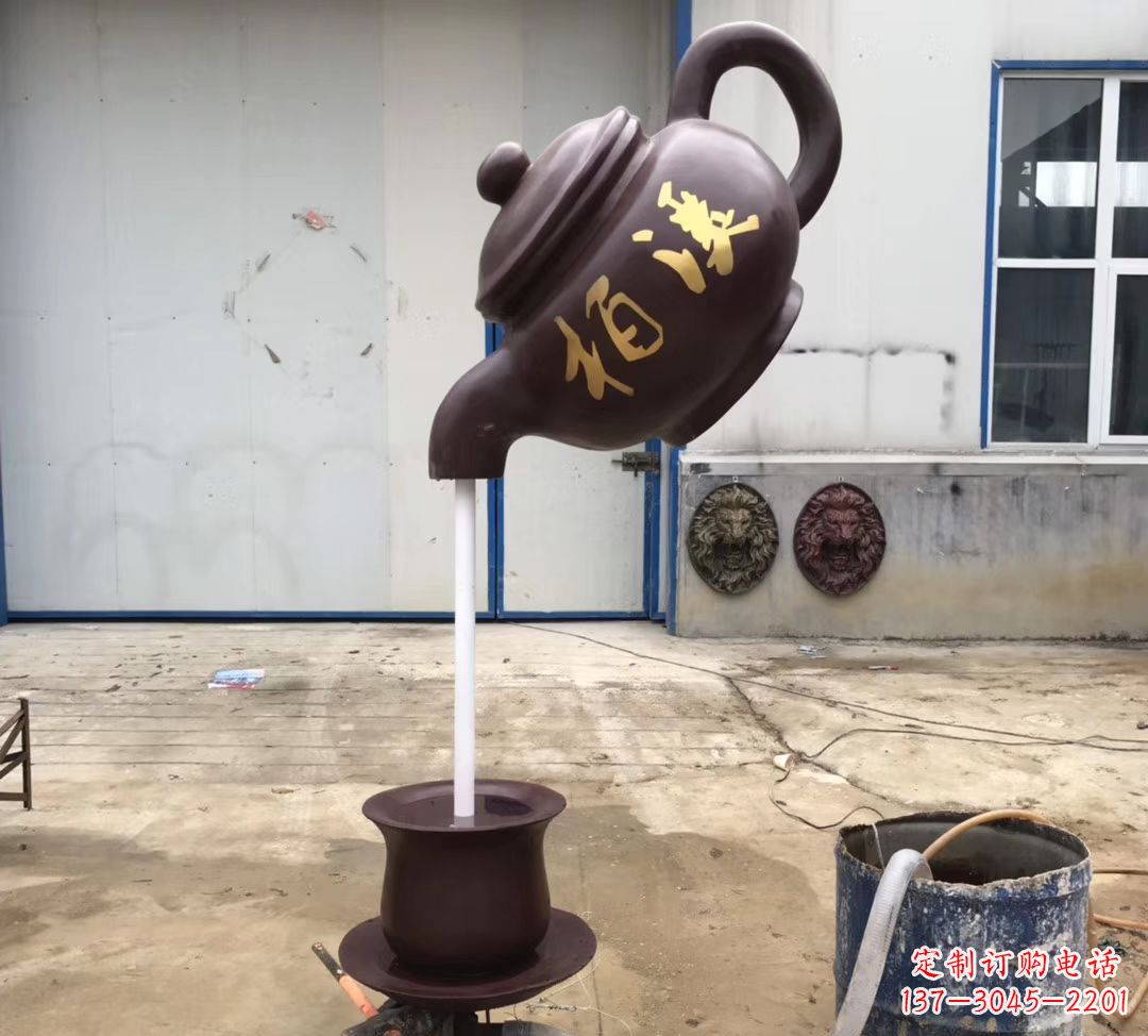 赣州招财进宝茶壶喷泉景观雕塑