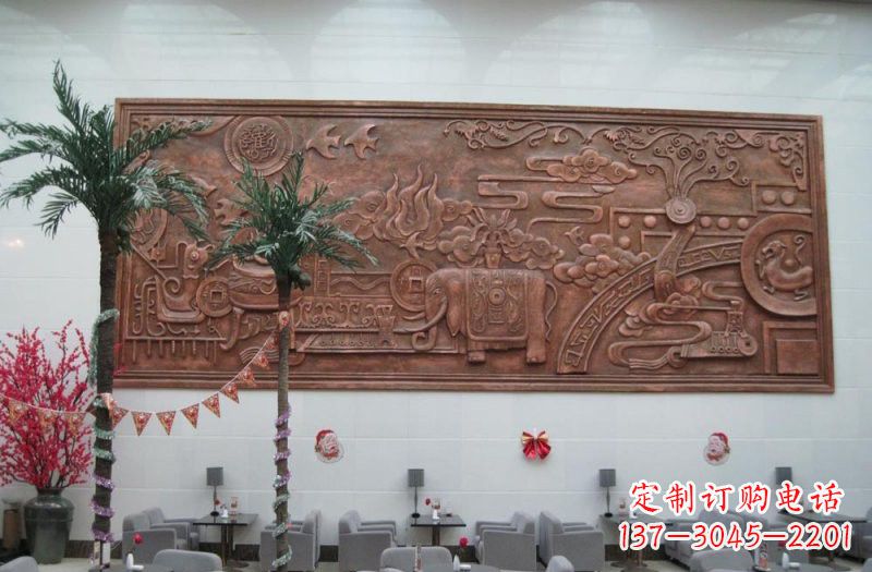 赣州招财进宝大象铜浮雕