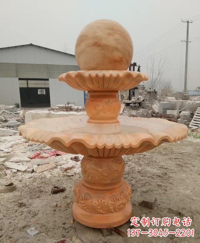 赣州招财双层风水球石雕