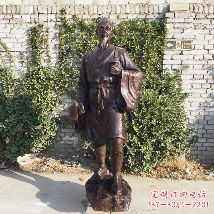 赣州中国古代十大名医之李时珍铜雕塑像