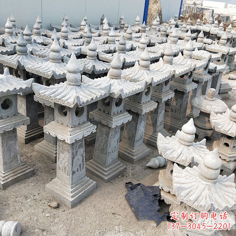 赣州中式青石灯笼雕塑