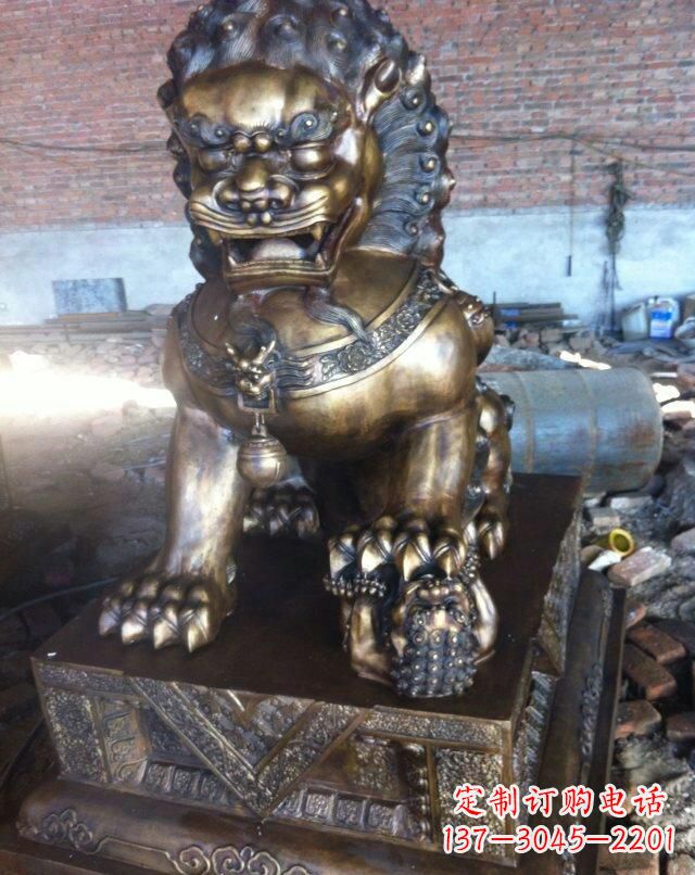 赣州铸铜母子狮子雕塑