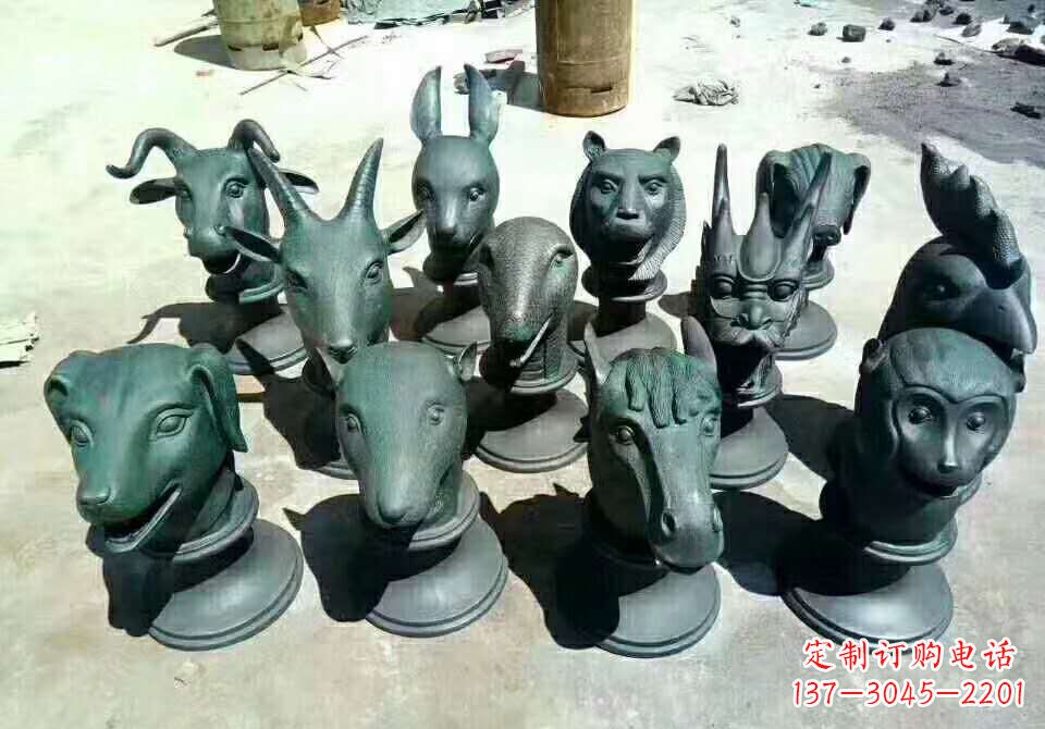 赣州铸铜十二生肖动物雕塑