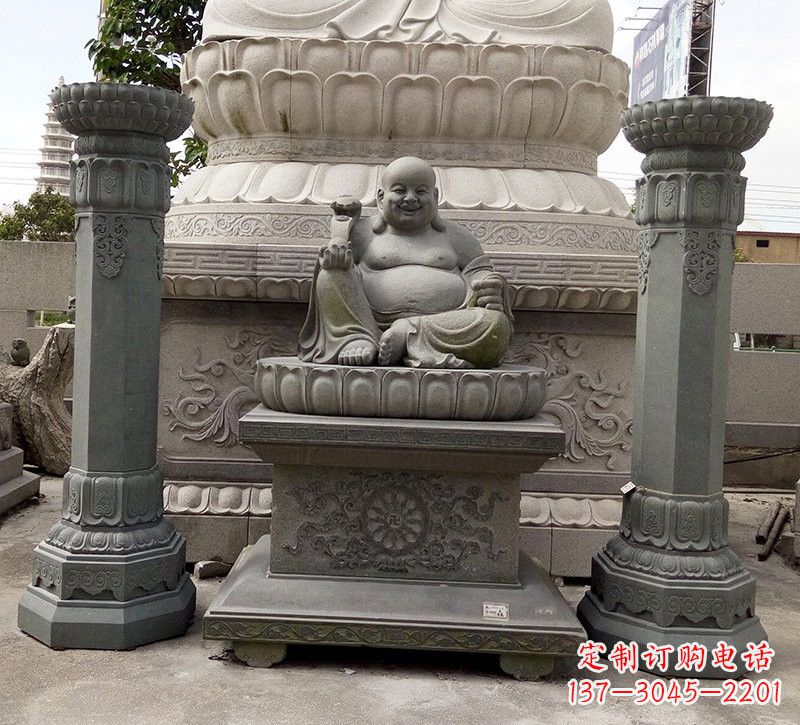 赣州宗教庙宇如意弥勒佛石雕