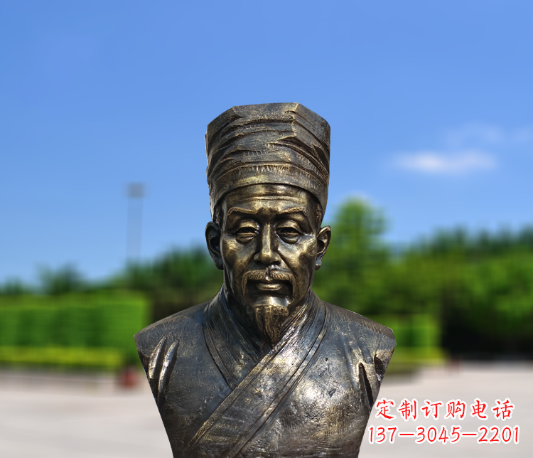 赣州名医李时珍半身像铜雕